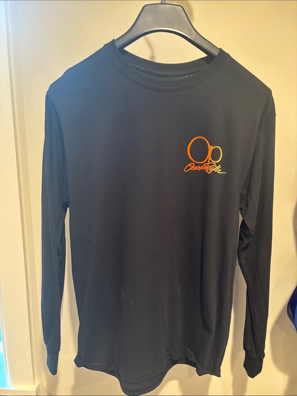 OP Black Long-Sleeve Tee with Orange Logo